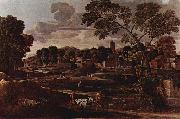 Nicolas Poussin Landschaft mit dem Begrabnis des Phokos oil